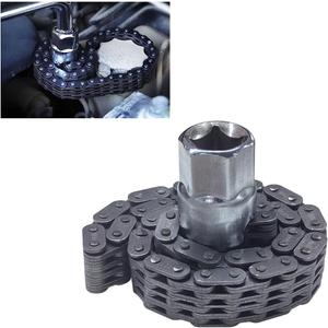 Automotive Oil Filter Chain Wrench, Adjustable Pipe Wrench Spanner, Double Chain Sleeve Type Automotive Repairing Removal Tool, Universal Car Accessories Max for 5 Inches