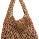 Verdusa Women's Hollow Out Crochet Bags Top Handle Beach Vacation Lightweight Small Handbag
