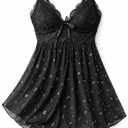 Avidlove Women Lingerie Lace Babydoll Mesh Nightgown Chemise Boudoir Nighty Sleepwear,S