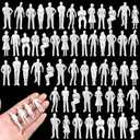 Namalu 100 Pcs 1: 50 Scale 1.38 inch White Unpainted Mini People Figures Miniature People for Model Trains Architectural Standing and Sitting Mini Diorama Figures for Architectural Project Scenes