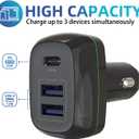 Surface Pro Surface Laptop Car Charger, USB C Car Charger Compatible with Surface Pro 7/6/5/4/3, Surface Laptop Go2/1, Surface Book/Go 3/2/1, Dual USB Port for iPad, Phone, Switch