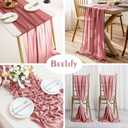 2 Pack 10 Ft Chiffon Table Runner Blush Pink Gauze Long Table Runners 27x120 Inches Sheer Tulle Table Runner for Rustic Wedding Reception Bridal Shower Decorations Birthday Party