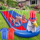 Foilswirl 20ft 3D Eagle Slip Slide Double Lane, 2 Bodyboards Water Slide
Heavy Duty Water Inflatable with Sprinkler, 3 Sided Fence for Safe Backyard Play, Includes 2 Bodyboards for Kids Outdoor Fun