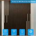 Besseto LED Wall Panel Lights Black, Wood Slat Wall Panel Strip Light, 3000K Touchable Switch Dimmable LED Recessed Lighting for Living Room Bedroom Bathroom Stairs (Black-8PCS)