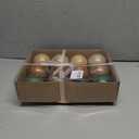 Christmas Tree Ball Ornaments 12 Pcs 3.15" Sage Green White Sand Brown Boho Neutral Shatterproof Plastic Glitter Hanging Balls for Fall Christmas Tree Xmas Holiday Party Home Decor