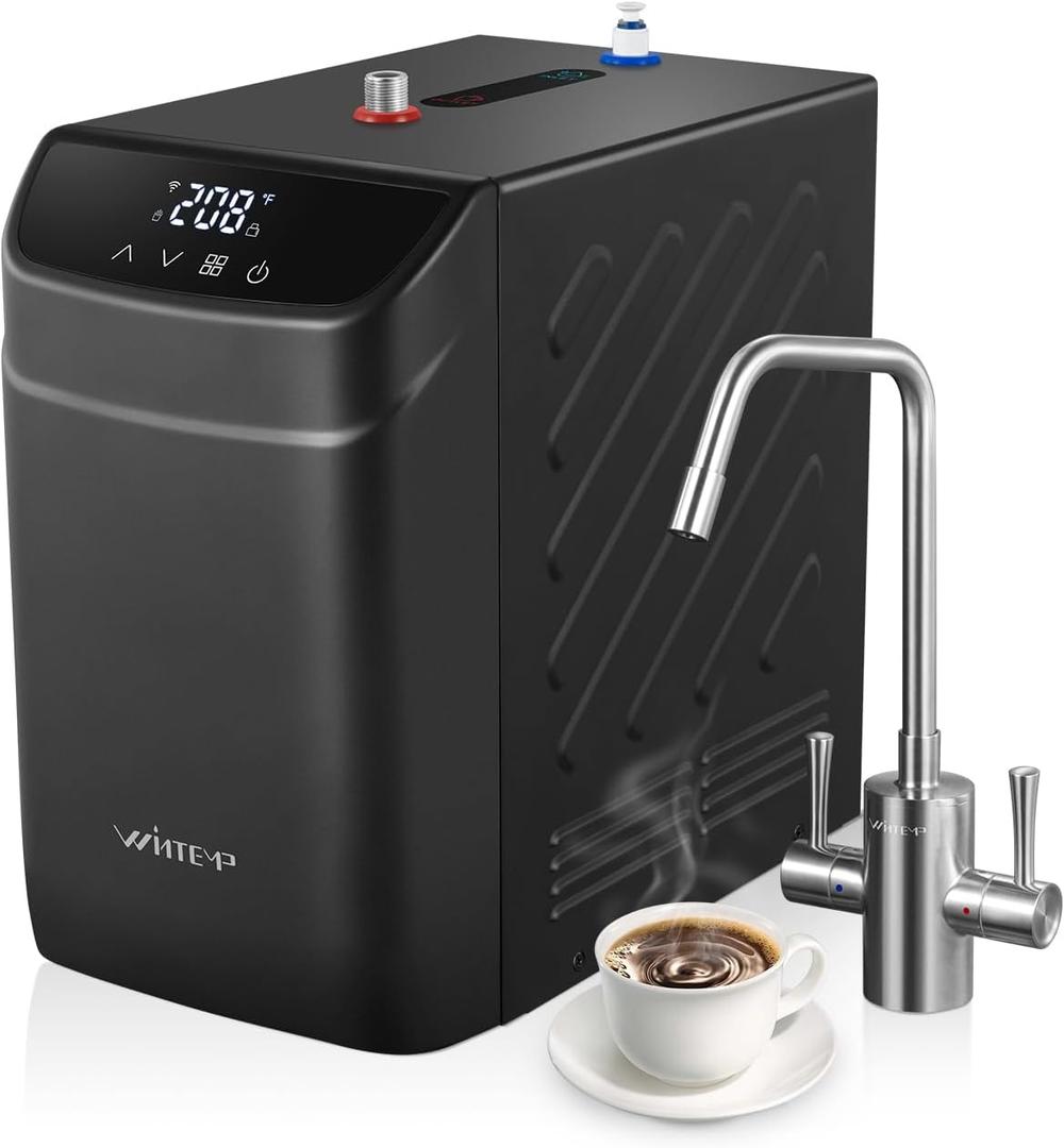 Instant Hot Water Dispenser, 3.4-Quart Stainless Steel Tank with Hot & Cold Under-Sink Faucet, Precise 113208 Temp & WiFi Smart Control, Energy-Efficient for Home & Office, B32CU-FHCA