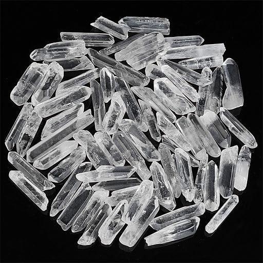 YATOJUZI 1LB Clear Quartz Crystal Points 1.2"-2" Bulk Natural Irregular Polished Stones Wands Gemstones Wholesale Reiki Energy Balancing Chakra Crystals Stone for DIY Handmade Meditation Divination