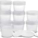 LONGWAY 3.4oz/100ml Empty Leakproof Cosmetic Pot JarsWide-Mouth Plastic Mask Container with Dome Lids for Beauty Products, DIY Slime Making or Travel Storage MakeUpClear