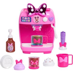 Disney Jr. Minnie Mouse Rise & Shine Bowrista Set, 10 Inch Play Espresso Machine, Ages 3 and Up