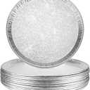 15 Pack Serving Platters 16, Large Disposable Aluminium Foil Serving Trays for Parties, Silver Embossed Foil Serving Dishes/Plates for Vegetable, Fruit, Slices of Cake, Cookies