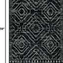 Wonnitar Moroccan 3x5 Rug, Black Washable Small Rug for Bedroom, Non-Slip Geometric Tribal Entry Throw Mat, Boho Farmhouse Rustic Soft Low Pile Area Rug for Bathroom Dining Guest Room (Black,3'x5')