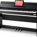 AODSK 88-Key Weighted Hammer Action Digital Piano with Speakers,Furniture Stand and Triple Pedals,Beginner's Course - B-85
