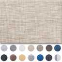 Placemats Set of 4 - Easy Clean Woven Vinyl Placemats for Dining Table, Indoor/Outdoor Place Mats, Washable PVC Table Mats（Caramel）