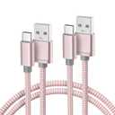 Basesailor for Kindle Fire HD 2024 USB Type C Charger Cable 6.6FT 2Pack,Charging Cord for Fire HD 7 2022 12th,10 9th 2019,8 10th 2020,Paperwhite 11th 2021 Generation,A03s,A51,A52,A53,Apple 17 Air 16 e (Pink)