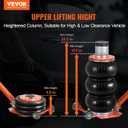 VEVOR Air Jack, 3 Ton/6600 lbs Triple Bag Air Jack, with Heightened Column Lifting Up to 21.3 Inch & Adjustable Handle, with Thick Rubber Pad, 1-6S Lifting Pneumatic Bag Jack Fits for Car, SUV