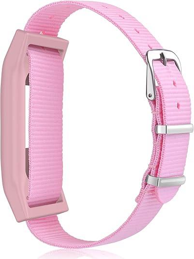 C2D JOY Nylon Strap Compatible with Garmin Vivofit Jr. 3 Bands Watch Sport Hoop&Loop Wristband - Pink
