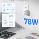 SUPERONE Retractable iPhone Charger, 4-Port USB C Charger Block, iPhone Chargers Fast Charging with USB C & Apple Cable, Wall Chargers for iPhones 17/16/15/14/13/12/11 Series, Pad, Samsung, Pixel