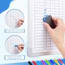 24" x 18" Magnetic Chore Chart Dry Erase Whiteboard Magnetic to Do List Chore Board with Lines Double Sided Weekly Calendar with Frame 8 Marker 1 Eraser for Family Multiple Adults