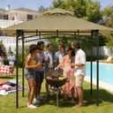 Grill Gazebo Replacement Roof, 5x8ft Outdoor BBQ Gazebo Canopy Cover, Double Tiered Grill Gazebo Replacement Roof for #L-GG001PST-F