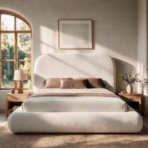 YITAHOME King Size Bed Frame,Soft Cloud Bed with Footboard, Rounded Corners