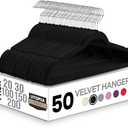 Utopia Home Velvet Hangers 50 Pack - Non-Slip Suit Hangers with 360 Degree Rotatable Hook - for Pants, Coats, Shirts & More (Black)