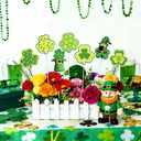 12 Pcs St. Patrick's Day Planter Stakes Shamrock Green Gnomes Decorative Garden Stakes Table Centerpieces Decorations for St. Patrick's Day Irish Party Supplies