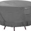 Vailge Round Patio Furniture Covers, 100% Waterproof Outdoor Table Chair Set Covers, Anti-Fading Cover for Outdoor Furniture Set, UV Resistant (Grey, 72"DIAx28"H)