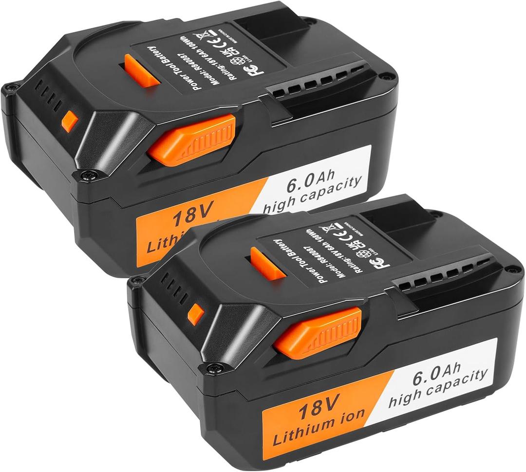 6.0Ah Replacement for Ridgid 18V Battery R840083 R840084 R840085 R840086 R840087 R840095 R86092 AC840087P 18V Cordless Drill Tools Battery