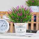 Bassion 24 Bundles Fake Lavender Artificial Flowers for Outdoors, Fuschia