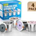 RETHONE K Cup Reusable Coffee Pods, Stainless Steel Reusable K Cups Coffee Filter Compatible with Keurig 1.0 & 2.0 Coffee Makers BPA-Free Refillable Coffee Filters (4 Pack)