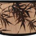 Drum Lamp Shade, E27 Vintage Lampshade Bamboos Pattern Chandelier Lamp Cover Replaceable Light Accessories for Pendant Floor Light, 30X30x20CM