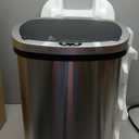 BestOffice | 13 Gallon Trash Can with Lid | Automatic Touchless Garbage Can | Odor Control | Modern Oval Design | Easy to Clean | Stainless Steel | Fits Any Kitchen, Bathroom, Office or Home