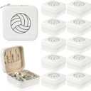 12 Pcs Volleyball Gifts for Team Bulk Volleyball Jewelry Box Small Portable Case for Team Coach Supplies(White)