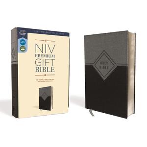 NIV, Premium Gift Bible, Leathersoft, Black/Gray, Red Letter, Comfort Print: The Perfect Bible for Any Gift-Giving Occasion