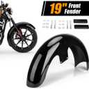 Metal 19 inch Motorcycle Front Fender Fit For Harley Touring Street Glide Electra Road King Glide Bagger (Mudguard Vivid Black)