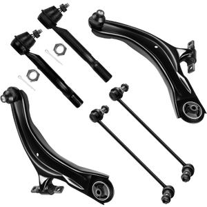 SCITOO 6pcs Front Suspension Kit Lower Control Arm and Ball Joint Sway Bar Links Outer Tie Rod Ends fit for 2008-2013 for Nissan Rogue 2014-2015 for Nissan Rogue Select