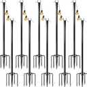 10 Pack String Light Poles for Outside, Adjustable Metal Patio Light Poles