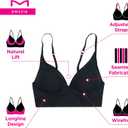 Maidenform Women's Push-up Bra, M Seamless Lift Longline Bralettes Bras for Women, Seamless, Convertible (Black, L)