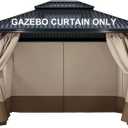 COWVIE 4-Panel 12' x 16' Gazebo Replacement Curtains, Patio Privacy Sidewalls with Double Zipper, Replacement for Outdoor Gazebo Canopy (Curtain Only)
