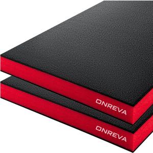 ONREVA Tool Box Foam Organizer 48x24x2 inch 2 Pack, Black with Red