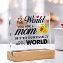 Desk Sign Mom Gift - Clear Acrylic for Mom's Day & Birthday, 4 x 4 Inches