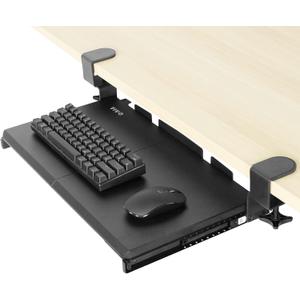 VIVO Small Keyboard Tray, Under Desk Pull Out with Extra Sturdy C Clamp Mount System, 20 Inches (26 Inches Including The Clamps) x 11 Inches Slide-Out Platform Computer Drawer for Typing, Black,