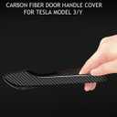 Carbon Fiber Door Handle Cover, Door Handle Protective Cover Decoration Compatible with Tesla Model Y/3 Accessories (4 Pieces) (3K Glossy Carbon)