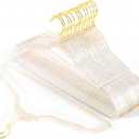 20 Pcs Gold Glitter Sparkle Hangers, Ultra-Thin Acrylic Glitter Hangers for Dresses and Suits - Non-Slip Space-Saving Clothes Hangers (Gold)