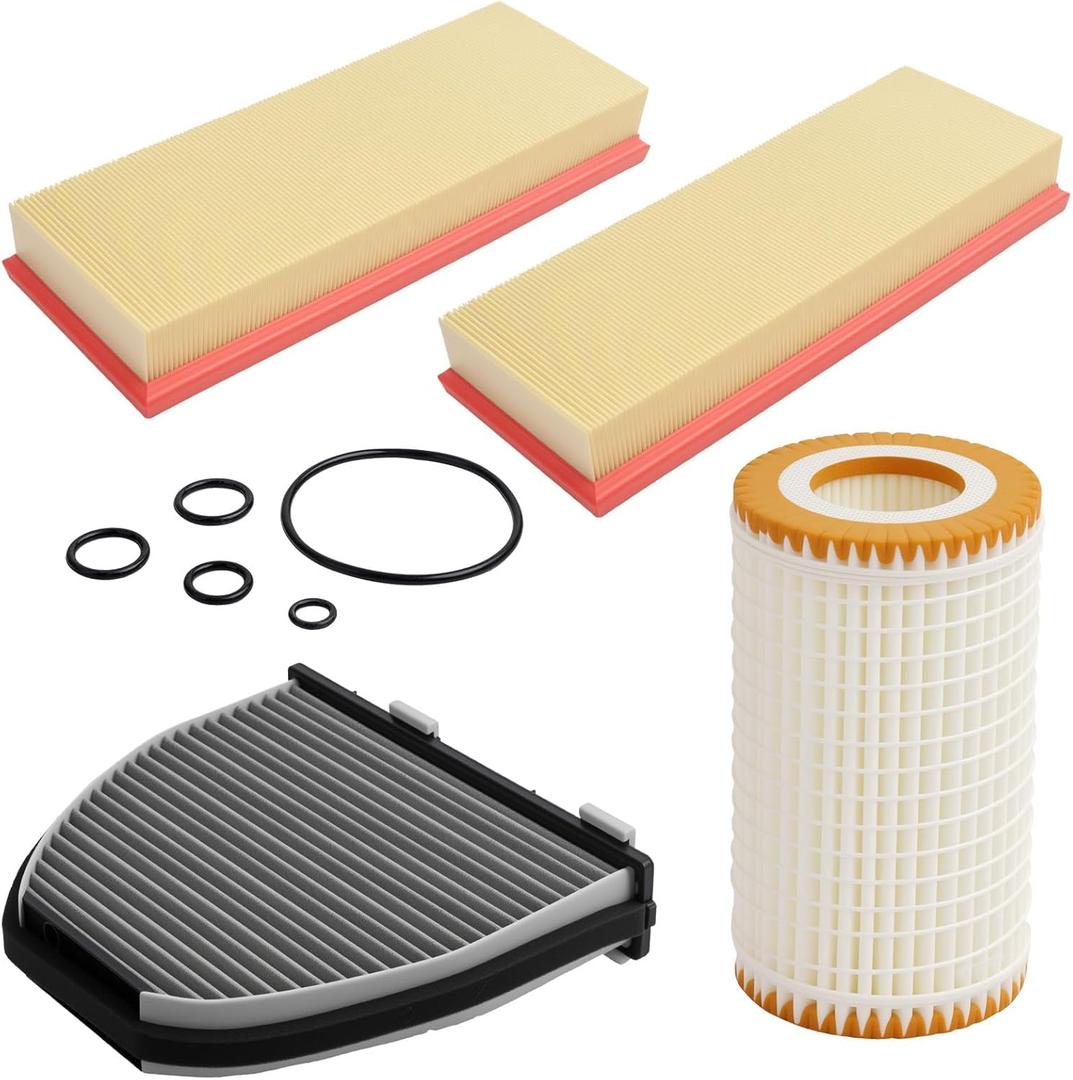 Engine Oil, Air Filter Cabin Air Filter Compatible With Mercedes-Benz Vehicle C240 E320 C230 C300 C320 C350 E350 E500 Gl450 Sl500 Replaces# CUK29005, C3698/3-2, HU718/5X
