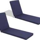 Only Choice Chaise Lounge Cushion, Outdoor Chair Cushions for Pool Side Chaise Lounge, Patio (Navy Blue-2 pc) (74.4"x 22.05"x 2.76")