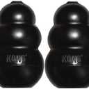 Kong Extreme Dog Toy 2-Pack, Large - Tough Chew Toys for Aggressive Chewers - Black Durable Rubber