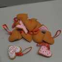 Oudain 16 Pieces Valentine's Day Felt Heart Ornaments Cookie Felt Hearts Hanging Baubles Decors for Valentine Wedding Anniversary Party Supplies