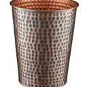 Monarch Abode Metal Bathroom Trash Can  Waste Basket for Bedroom, Office Desk, & Dorm, Hand Hammered, Durable Decorative Antique Copper Small Trash Can Bathroom Garbage Bin Wastebasket