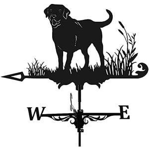 Alnicov Animal Metal Weather Vane, Vintage Black Weather Vane Hollow Wind Direction Indicator for Outdoor Garden Roof Paddock Decoration Weather Vane (Dog)